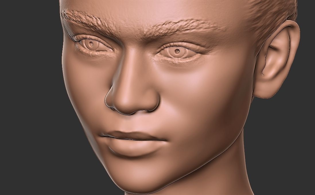 Zendaya bust for 3D printing 3D print model_21