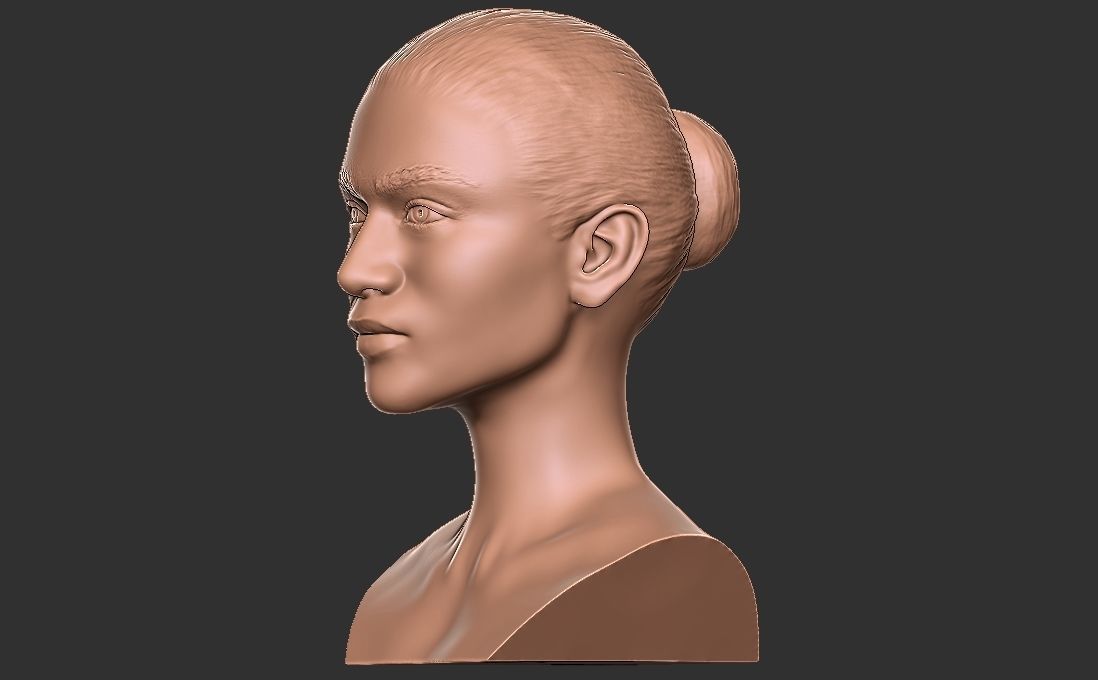 Zendaya bust for 3D printing 3D print model_4