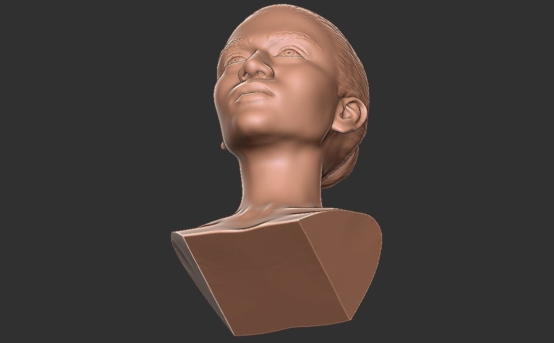 Zendaya bust for 3D printing 3D print model_17