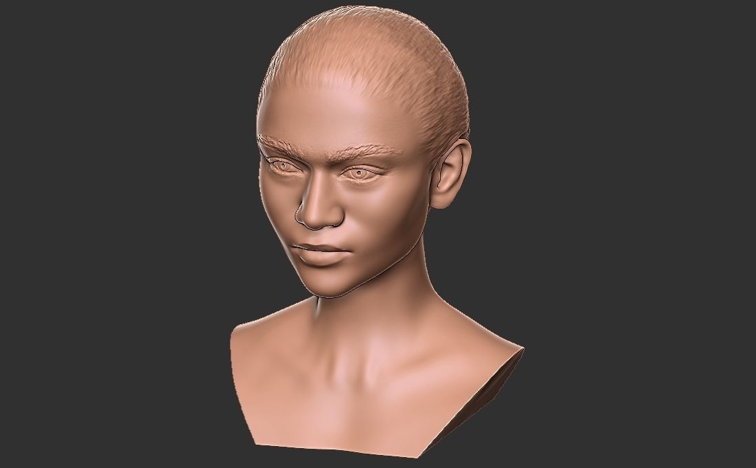 Zendaya bust for 3D printing 3D print model_15