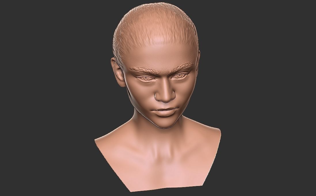 Zendaya bust for 3D printing 3D print model_14