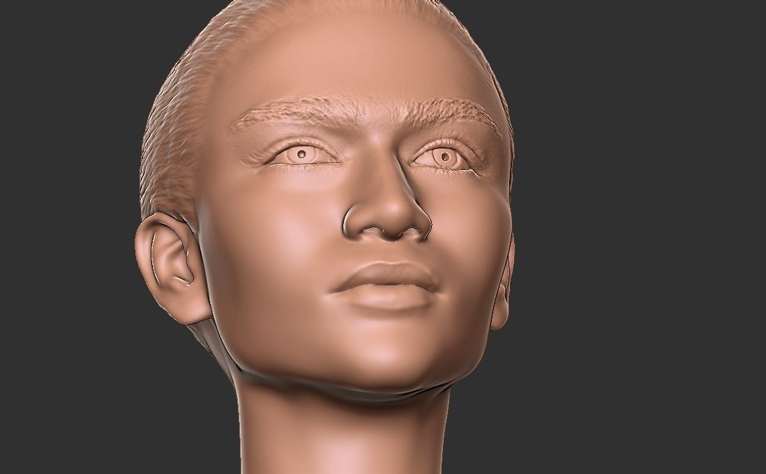 Zendaya bust for 3D printing 3D print model_22