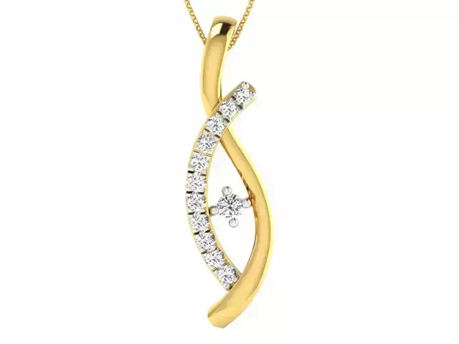 Solitaire Women Pendant 3dm STL OBJ FBX Renders Details