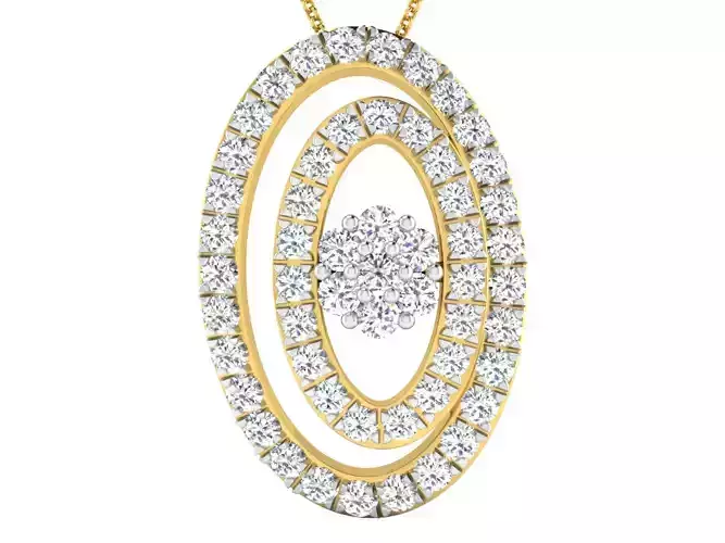 Solitaire Women Pendant 3dm STL OBJ FBX Renders Details