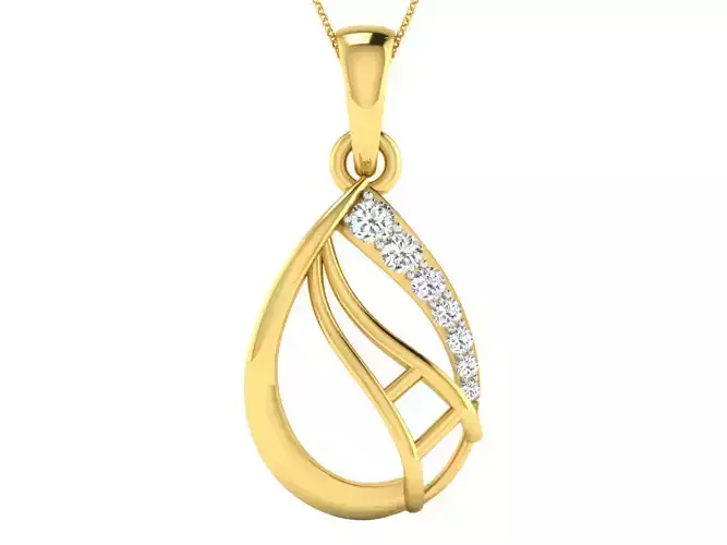 Solitaire Women Pendant 3dm STL OBJ FBX Renders Details