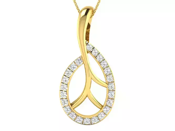 Solitaire Women Pendant 3dm STL OBJ FBX Renders Details