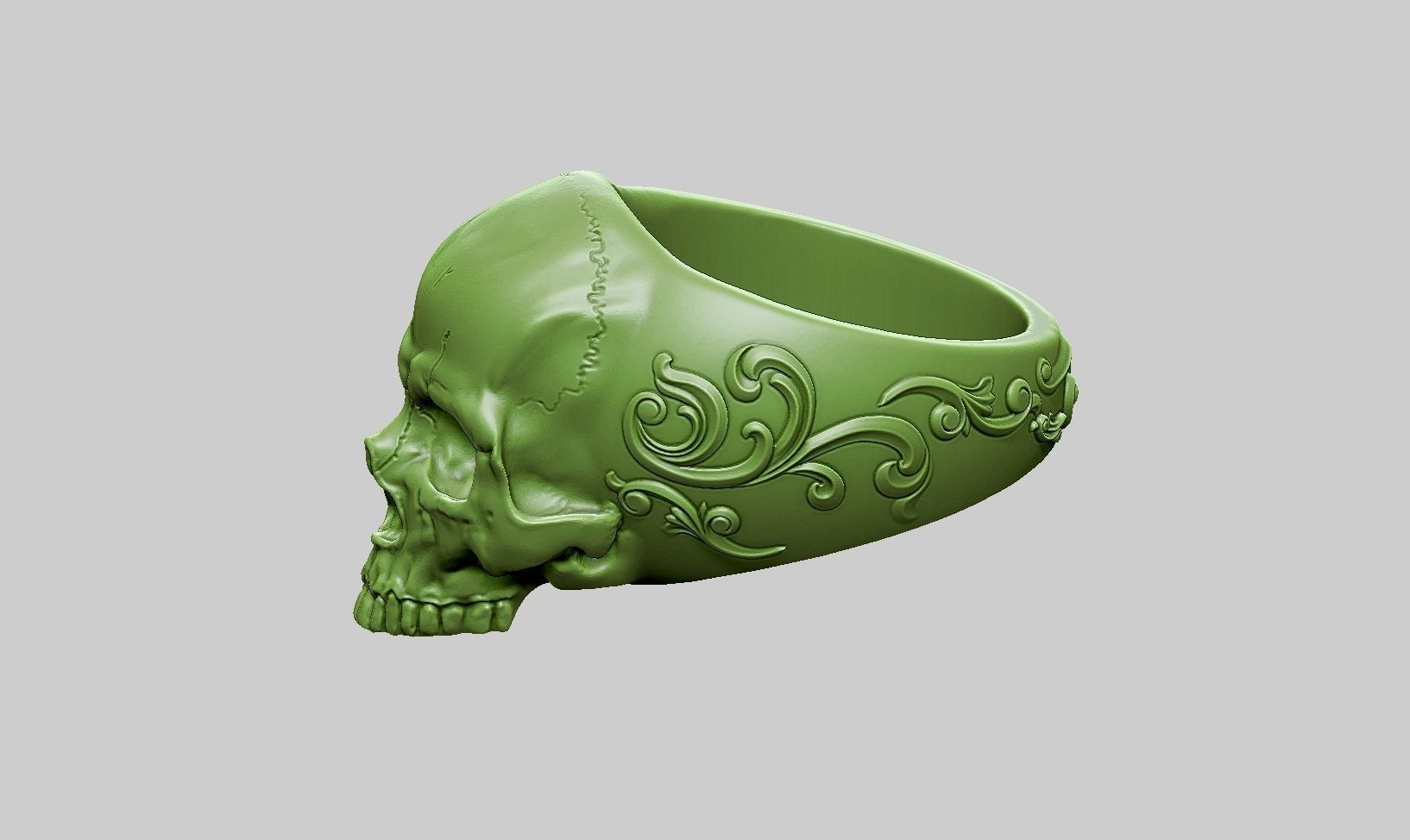 skull ornament ring a25 3d print model 3D print model_13