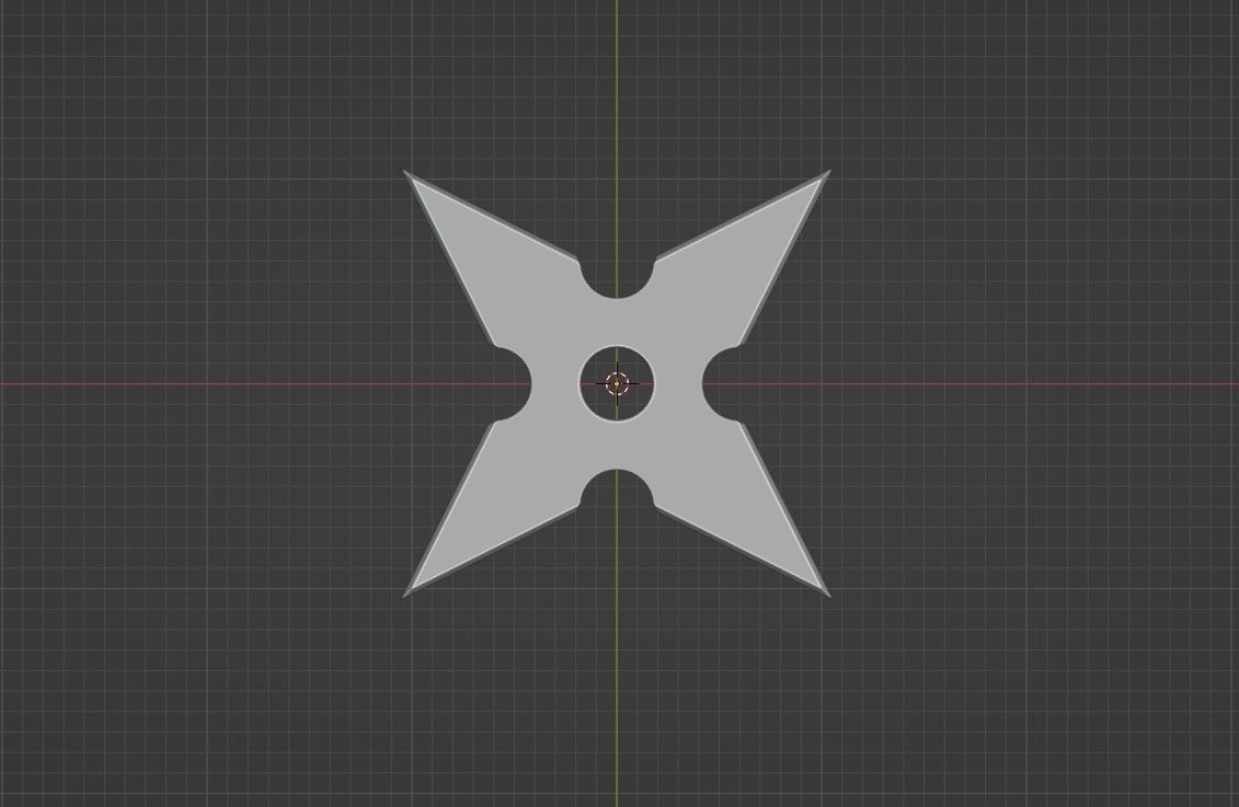 Shuriken sword with star in middle Low-poly 3D model_6