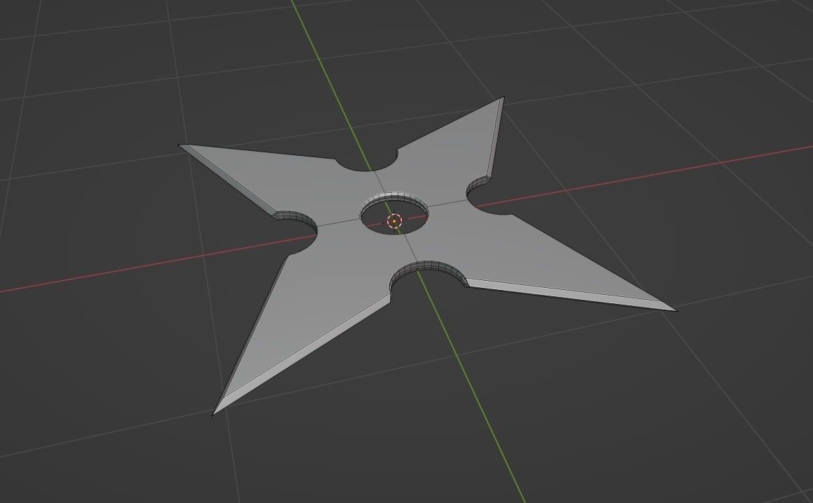 Shuriken sword with star in middle Low-poly 3D model_10