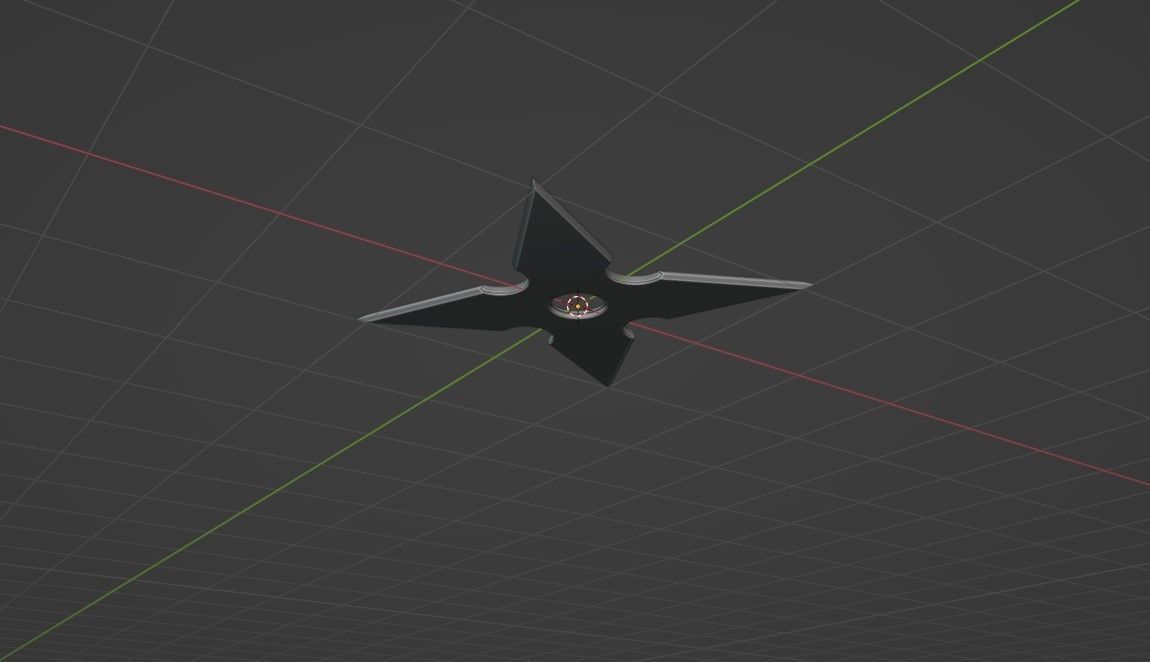 Shuriken sword with star in middle Low-poly 3D model_8