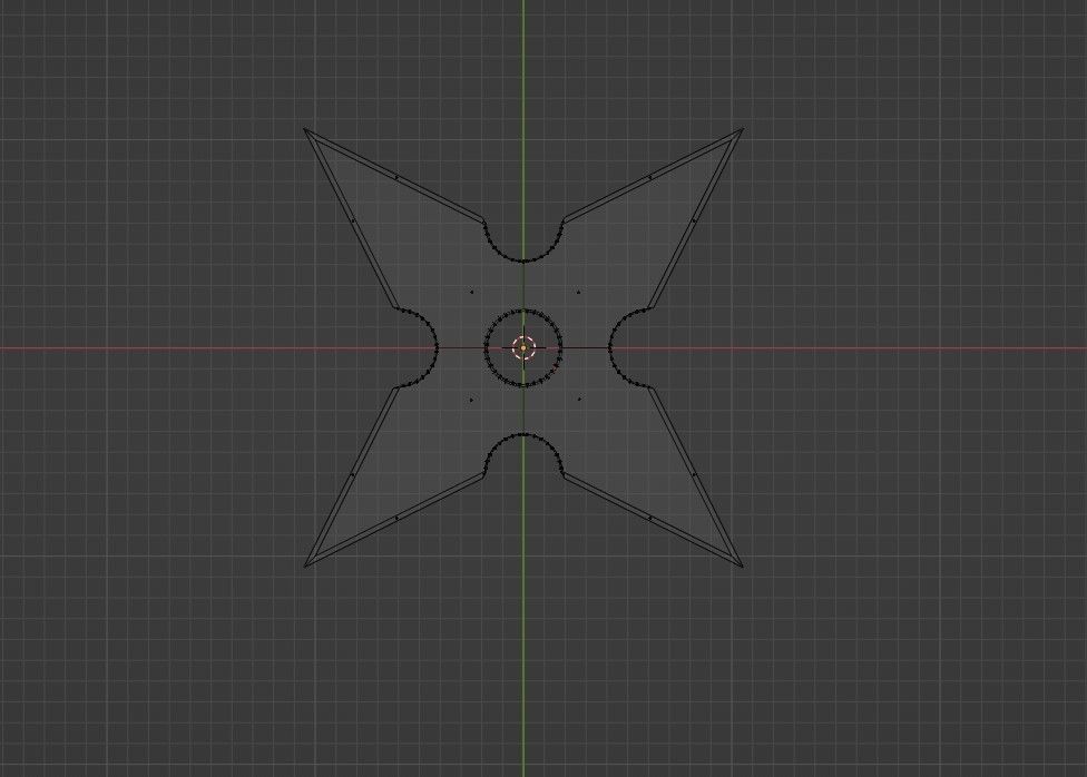 Shuriken sword with star in middle Low-poly 3D model_12