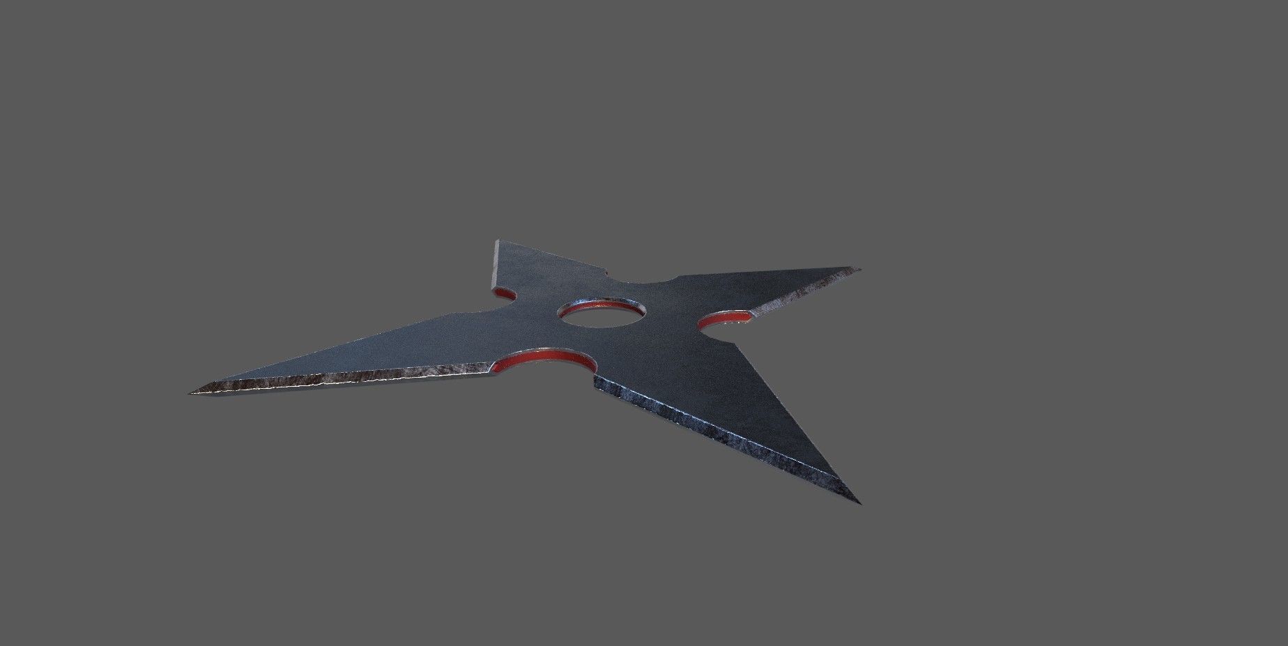 Shuriken sword with star in middle Low-poly 3D model_5