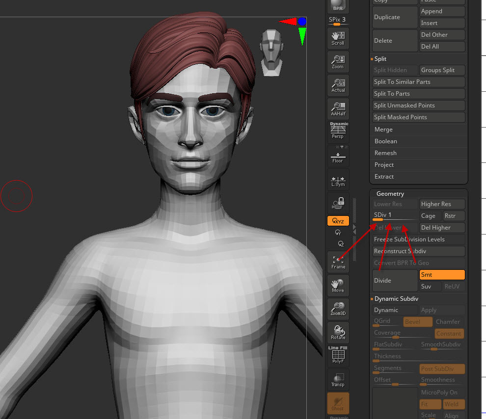 Male and female cartoon with hair stylized basemesh  Low-poly 3D model_22