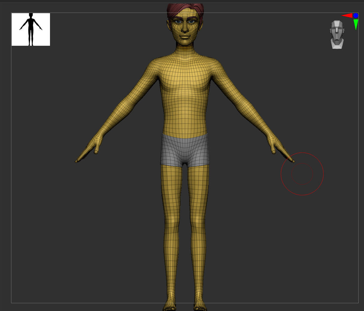 Male and female cartoon with hair stylized basemesh  Low-poly 3D model_24