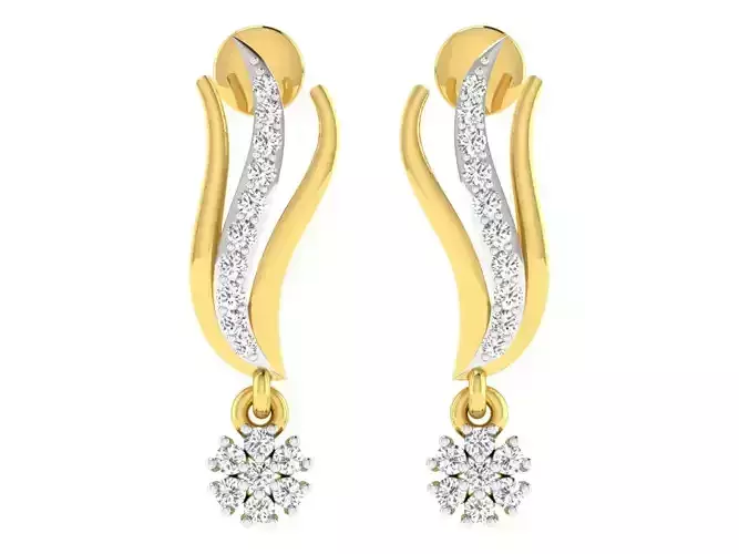 Women Drop Earring 3dm STL FBX OBJ Render Details