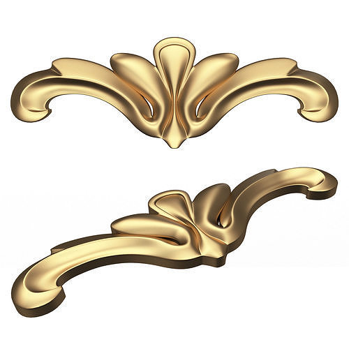 Carved Door Handle Decor 03 Low-poly 3D model