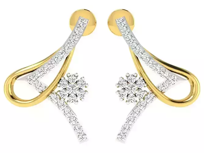 Women Earring 3dm STL FBX OBJ Render Details