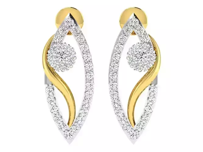 Women Earring 3dm STL FBX OBJ Render Details