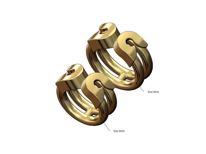Safety pin shaped bead and charm 3D print model