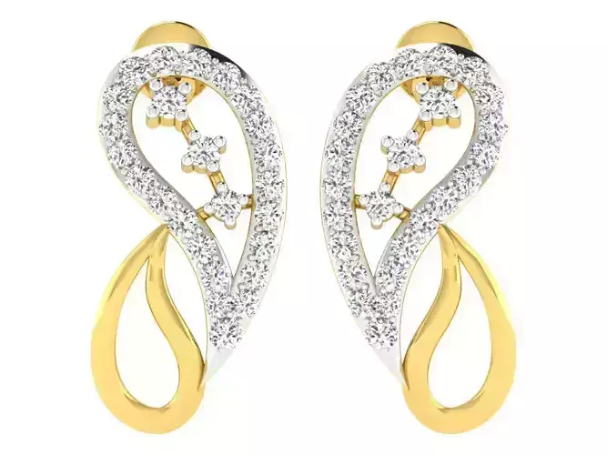 Women Earring 3dm STL FBX OBJ Render Details
