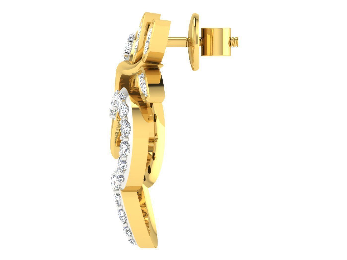 Women Earring 3dm STL FBX OBJ Render Details 3D print model_2