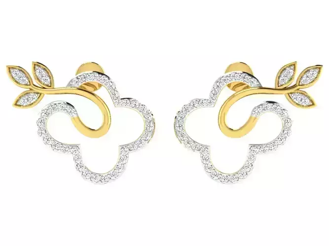 Women Earring 3dm STL FBX OBJ Render Details