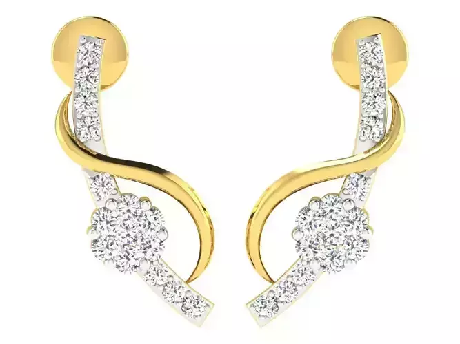 Women Earring 3dm STL FBX OBJ Render Details