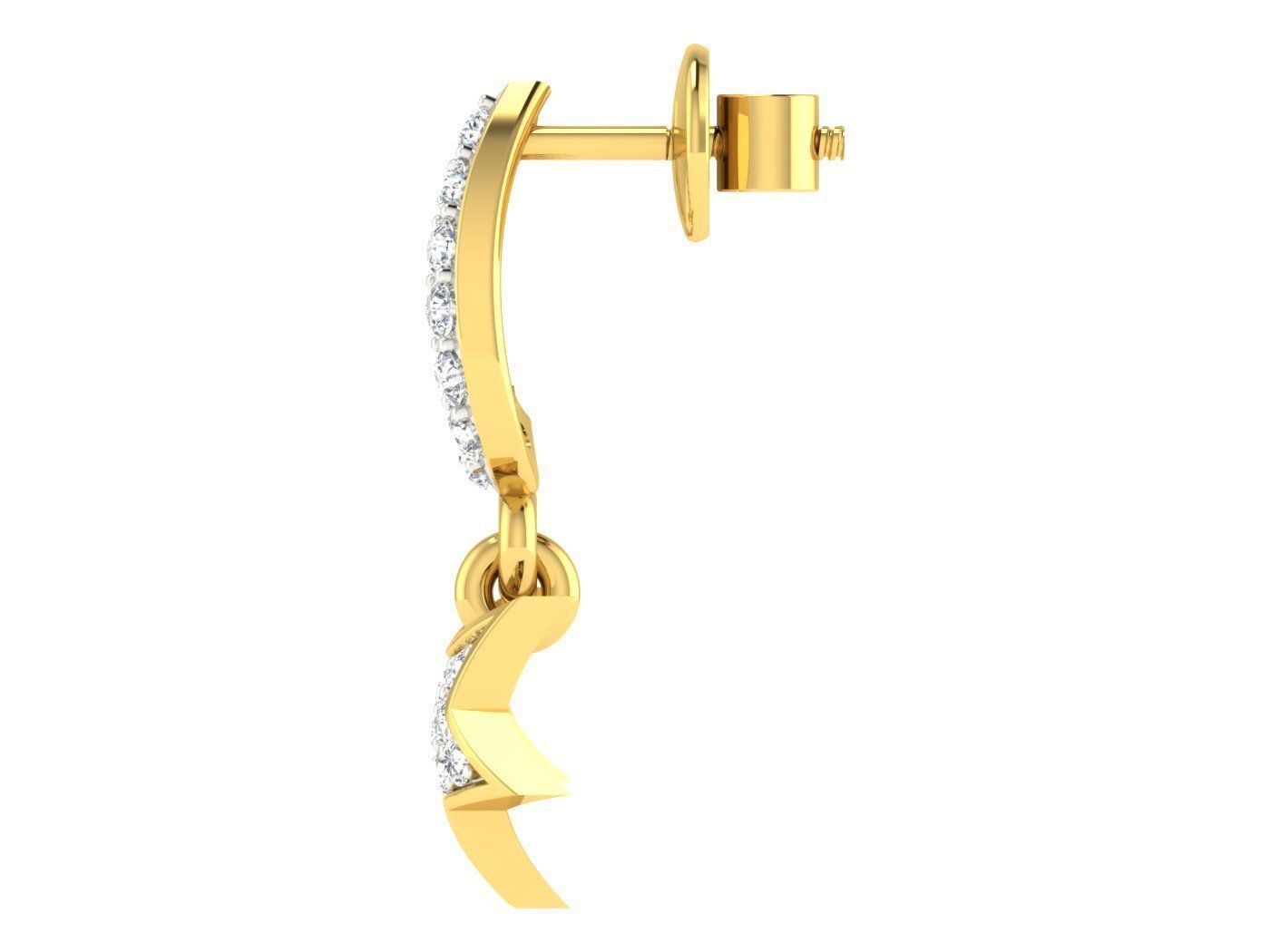 Women Drop Earring 3dm STL FBX OBJ Render Details 3D print model_2