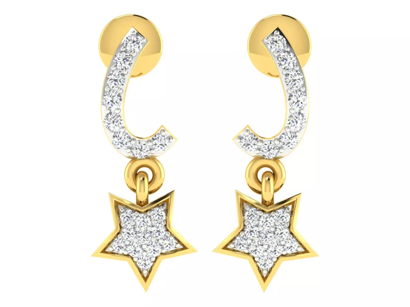 Women Drop Earring 3dm STL FBX OBJ Render Details 3D print model_0