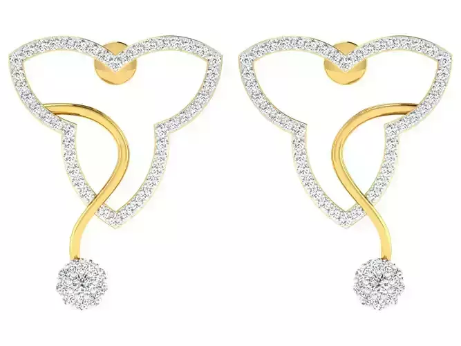Women Earring 3dm STL FBX OBJ Render Details 3D print model