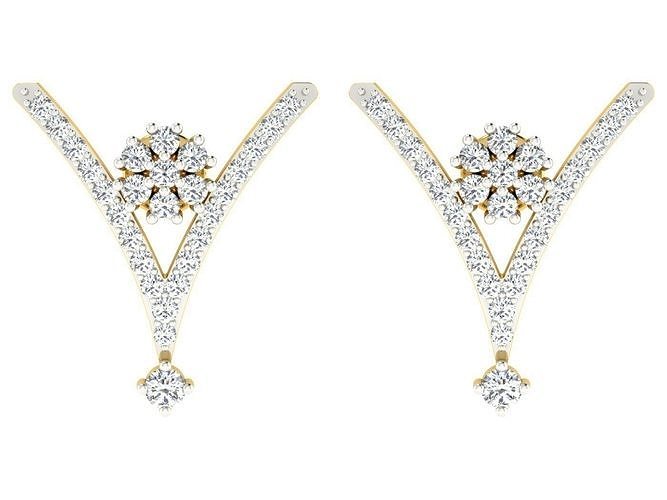 Women Earring 3dm STL FBX OBJ Render Details 3D print model