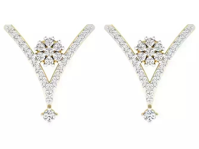 Women Earring 3dm STL FBX OBJ Render Details 3D print model