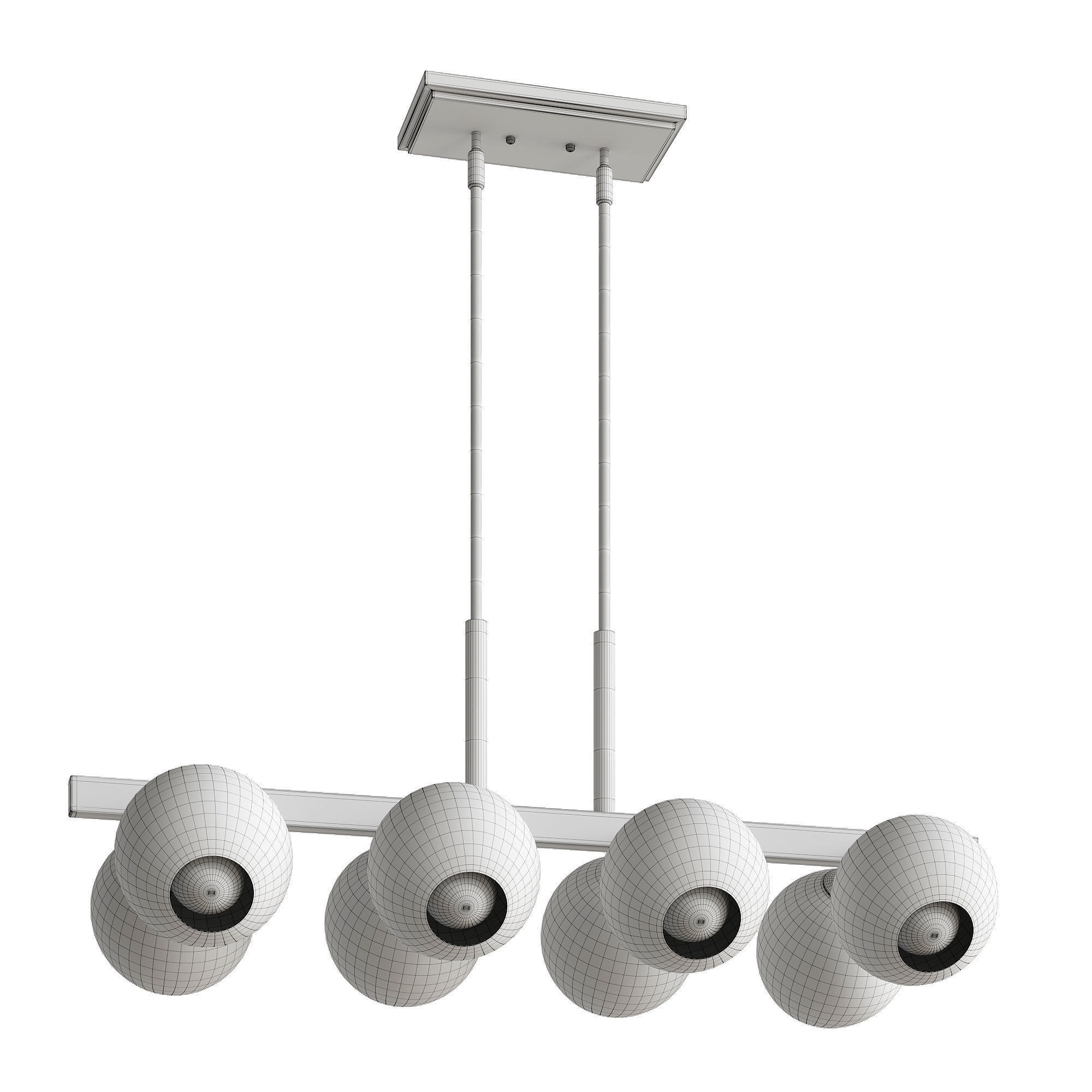 Dashly 8 Light Kitchen Island Linear Pendant 3D model_1