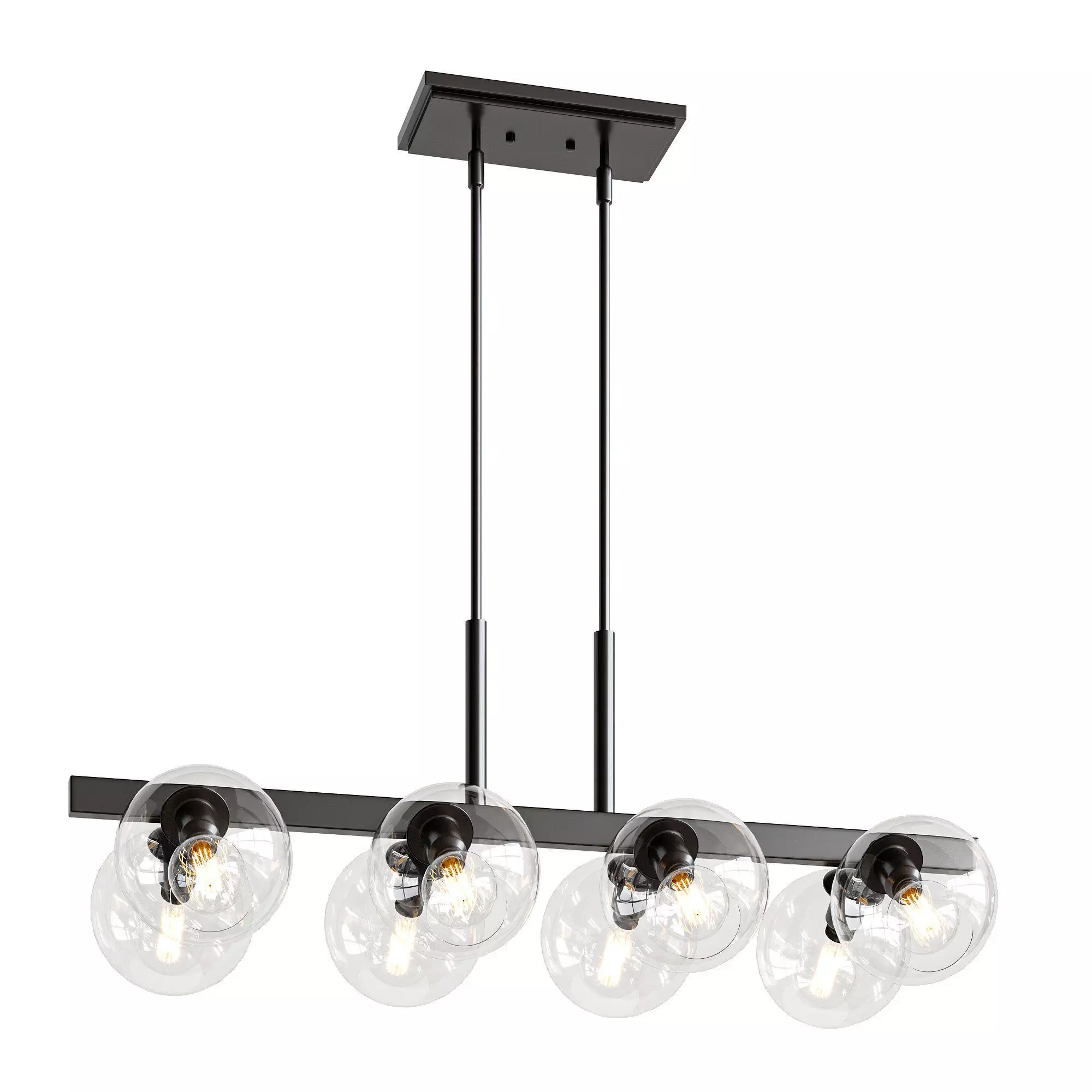 Dashly 8 Light Kitchen Island Linear Pendant 3D model_0