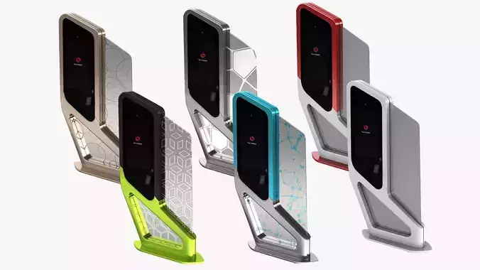 Kiosk futuristic phone stand