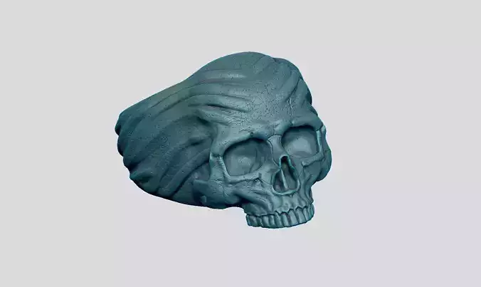 skull ornament ring a26 3d print model