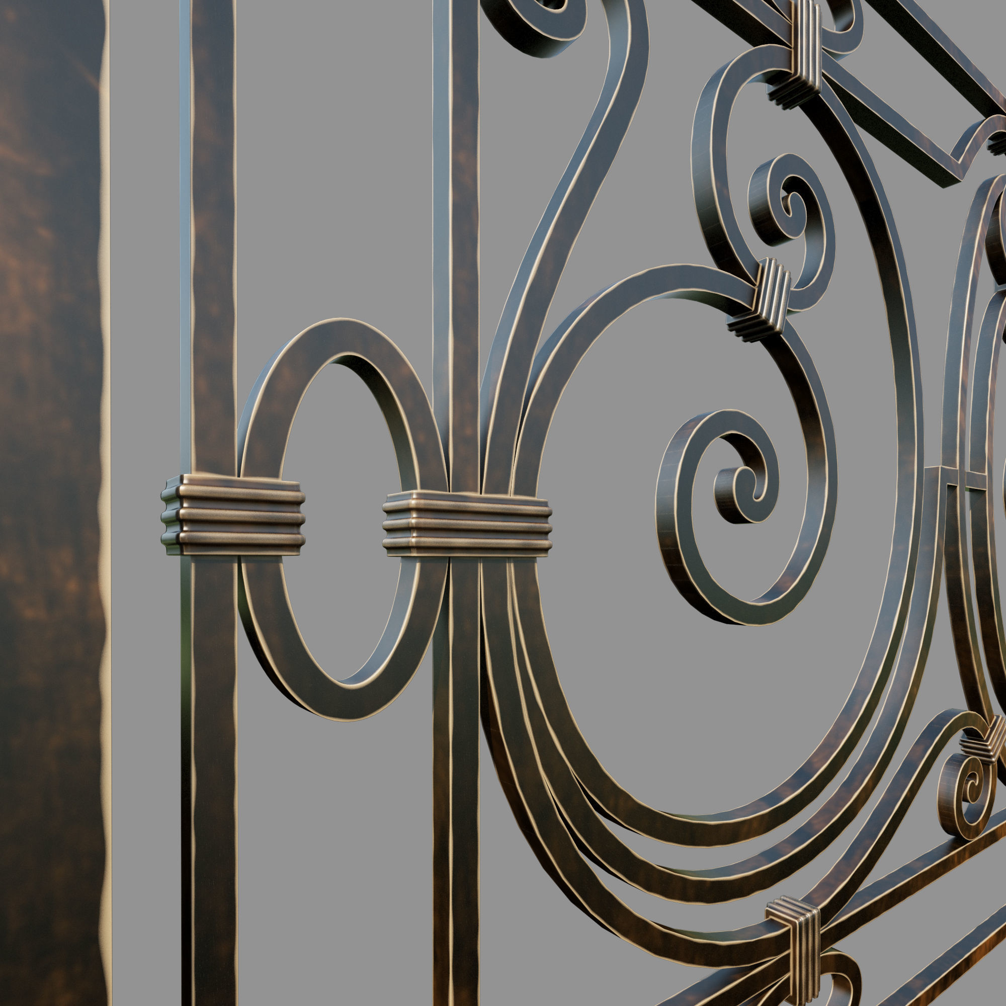 Forged Fence 3D model_1