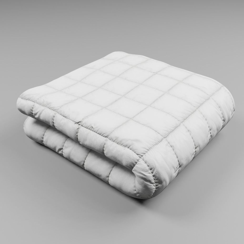 White blanket folded free 3D model CGTrader
