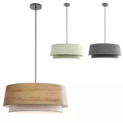 Pendant lamp with double lampshade epilogon