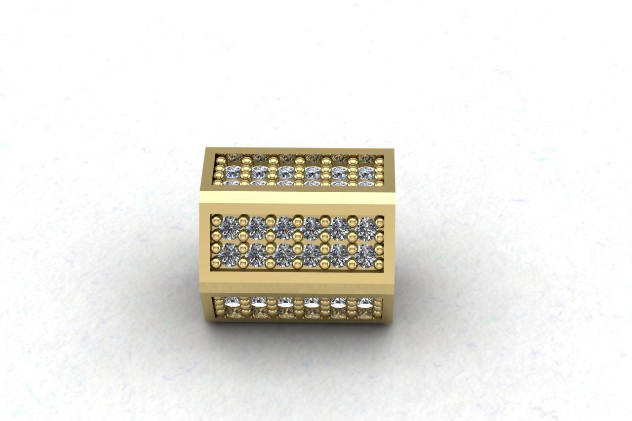 Charm hexagon model with stone 3D MODEL PRINTABLE 3D print model_1