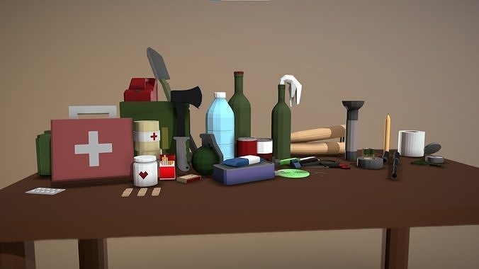 Low-poly Survival Pack Low-poly 3D model