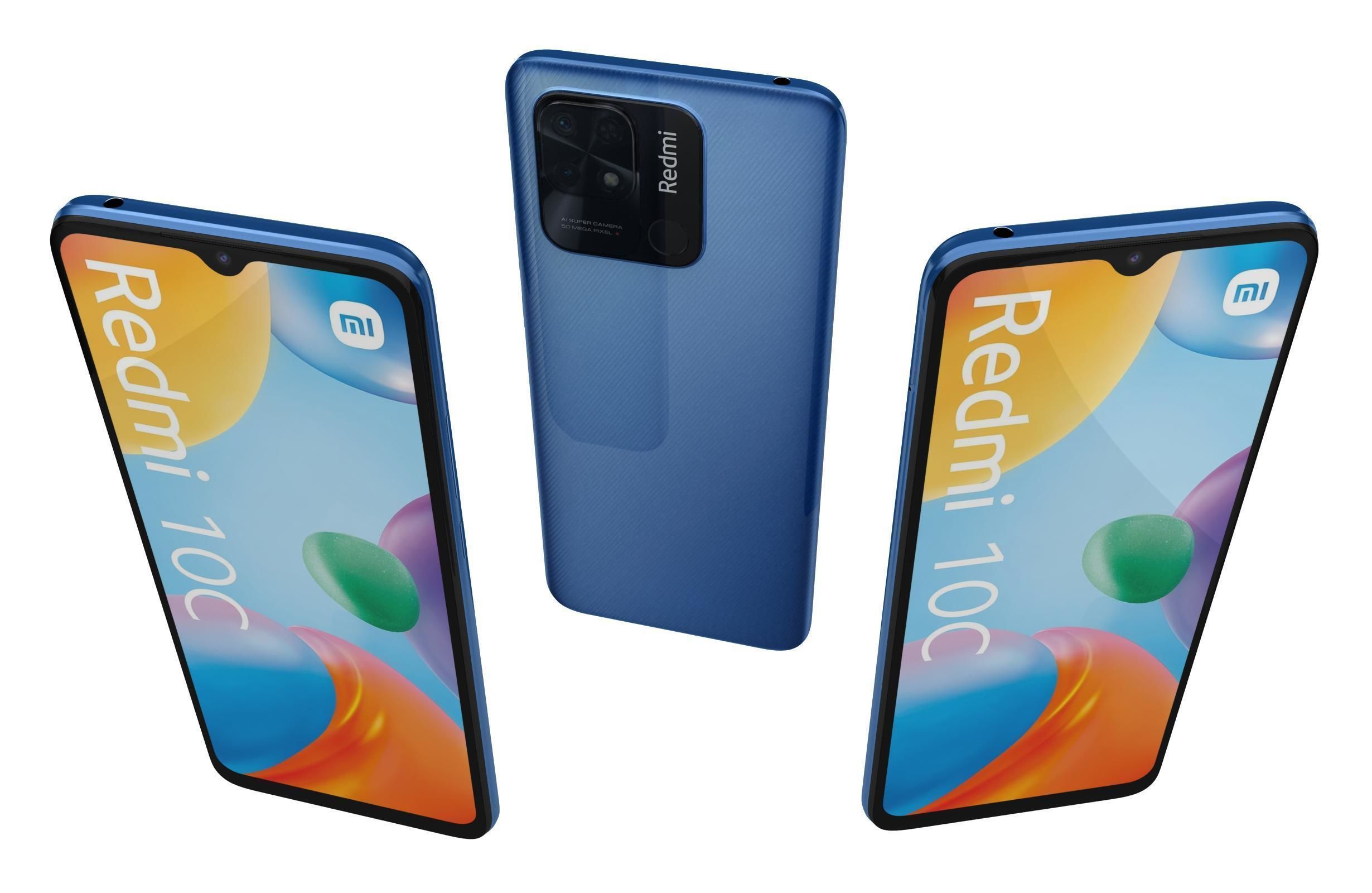 Xiaomi Redmi 10C Blue 3D model | CGTrader