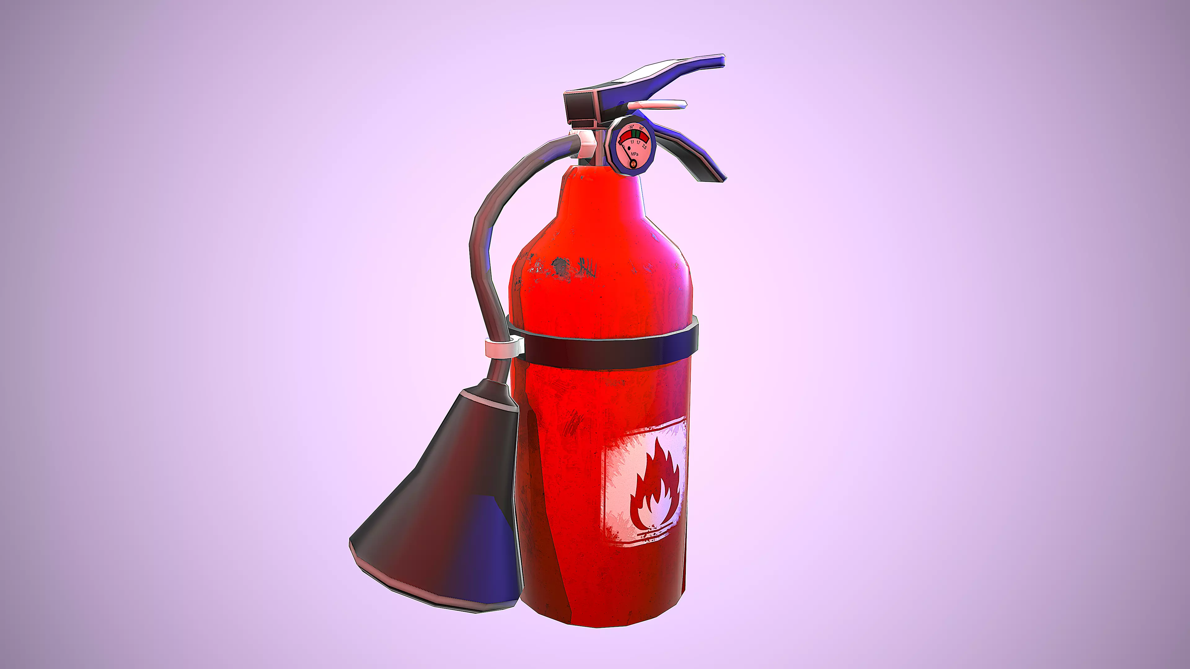 EXTINGUISHER CARTOON STYLIZED SEMI REALISTIC Low-poly 3D model_0