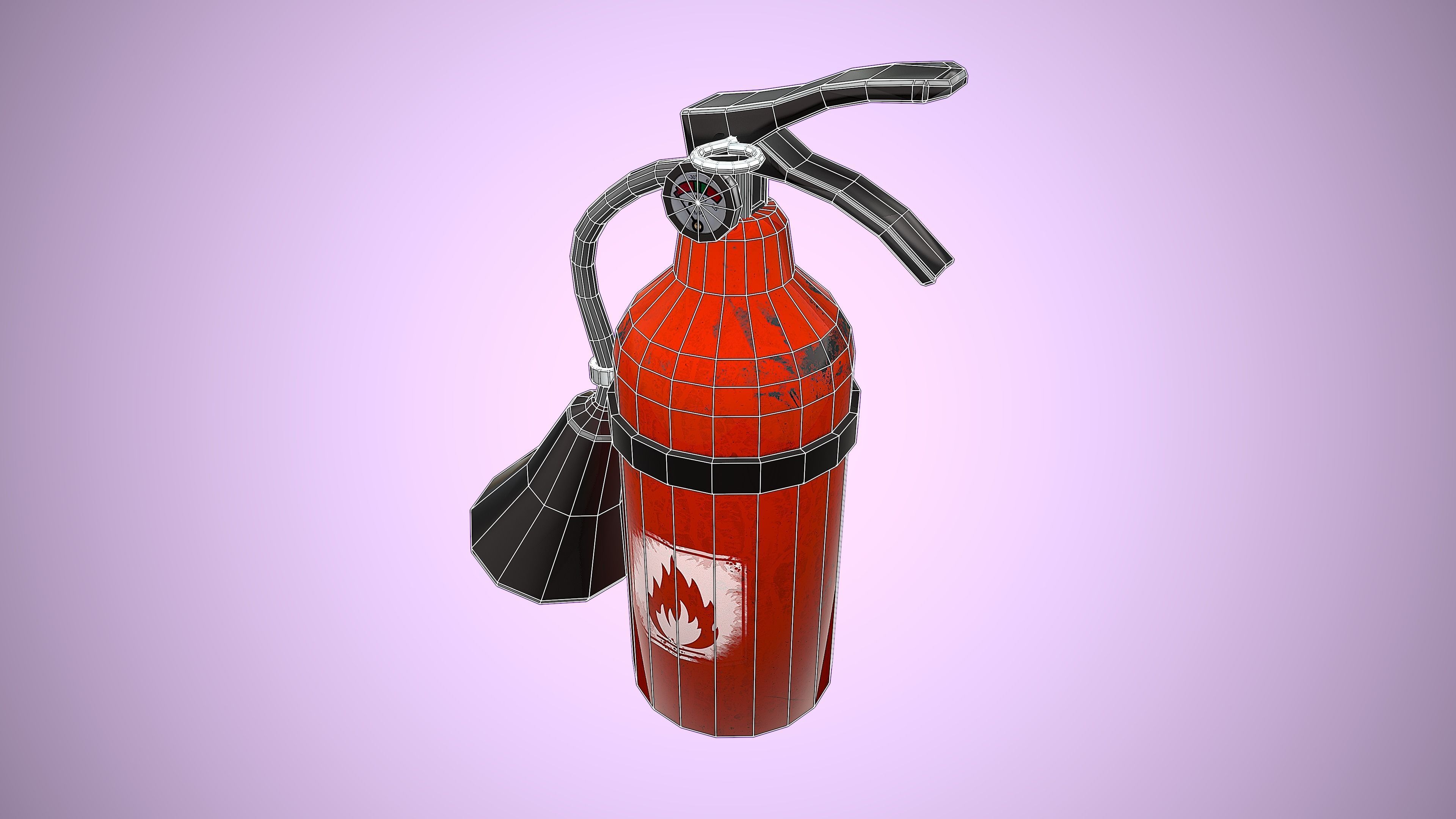 EXTINGUISHER CARTOON STYLIZED SEMI REALISTIC Low-poly 3D model_3
