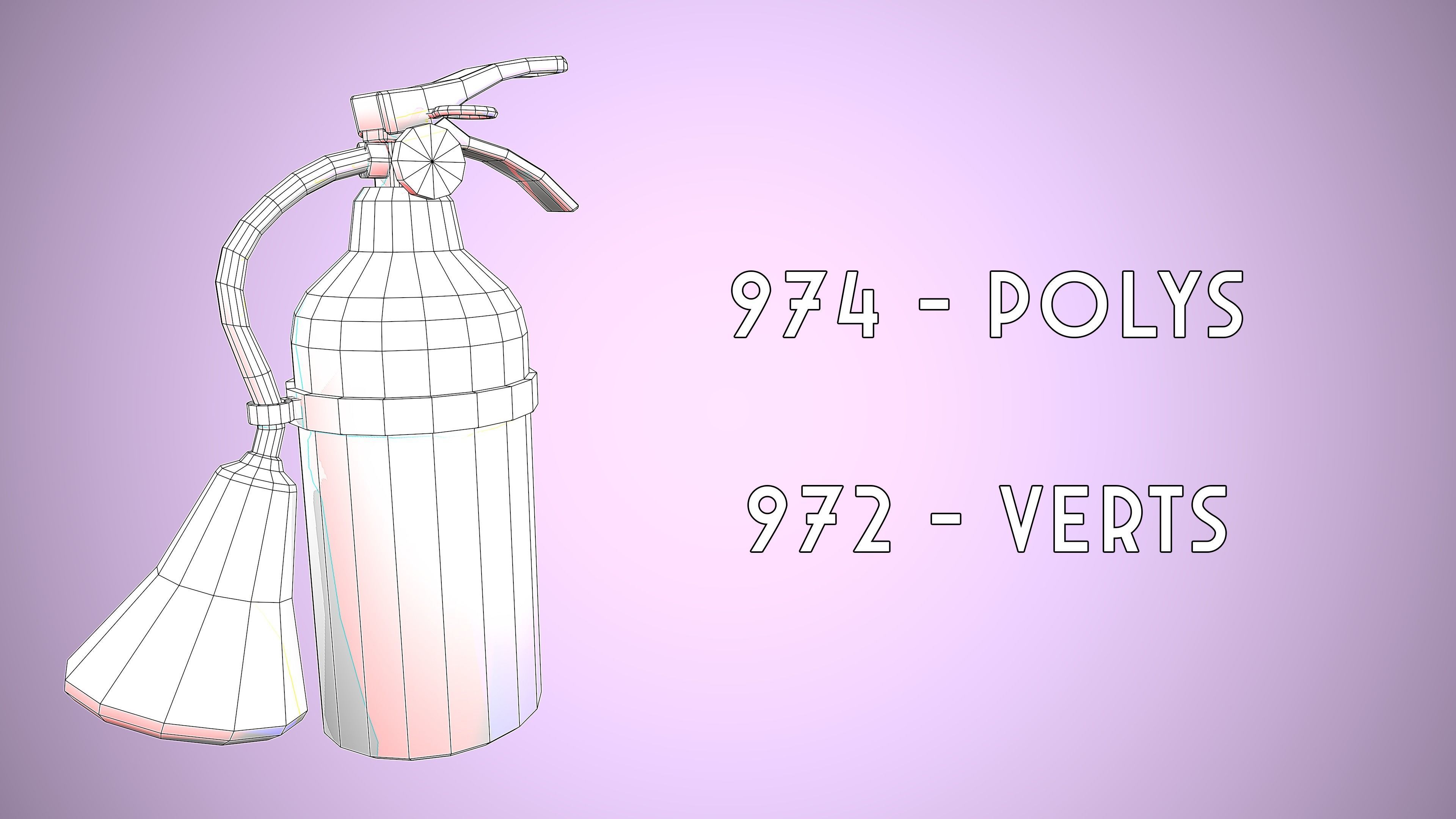 EXTINGUISHER CARTOON STYLIZED SEMI REALISTIC Low-poly 3D model_8