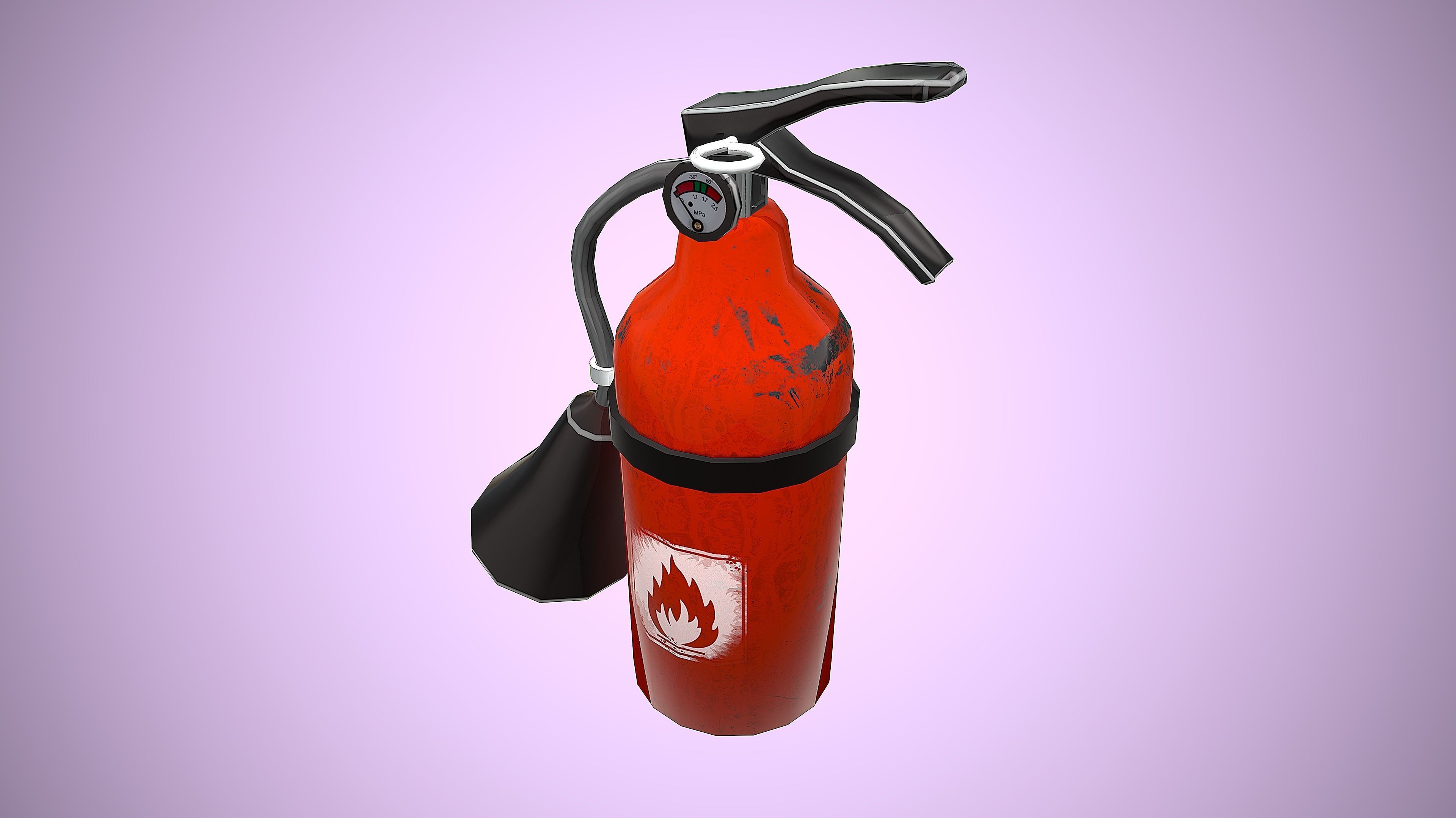EXTINGUISHER CARTOON STYLIZED SEMI REALISTIC Low-poly 3D model_2