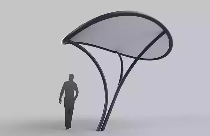 Tensile Canopy M2 Low-poly 3D model Tensile Canopy M2 Low-poly 3D model