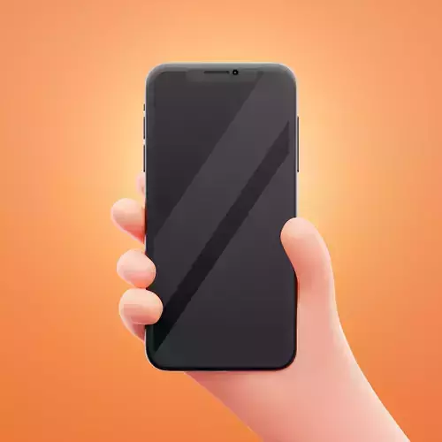 Simple Low Poly Hand Holding Phone Minimalist Design
