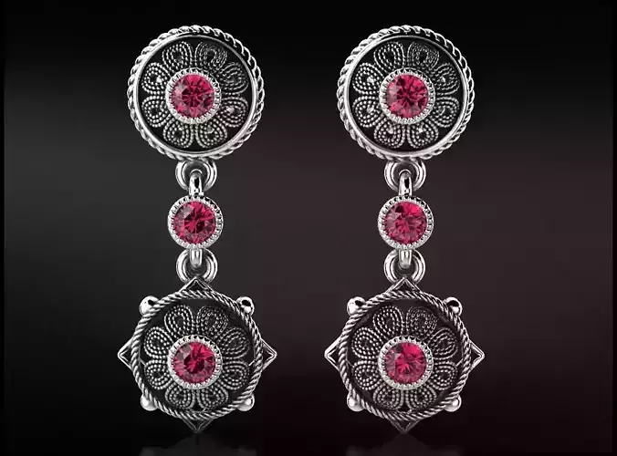 Vintage sapphire diamond earrings 741