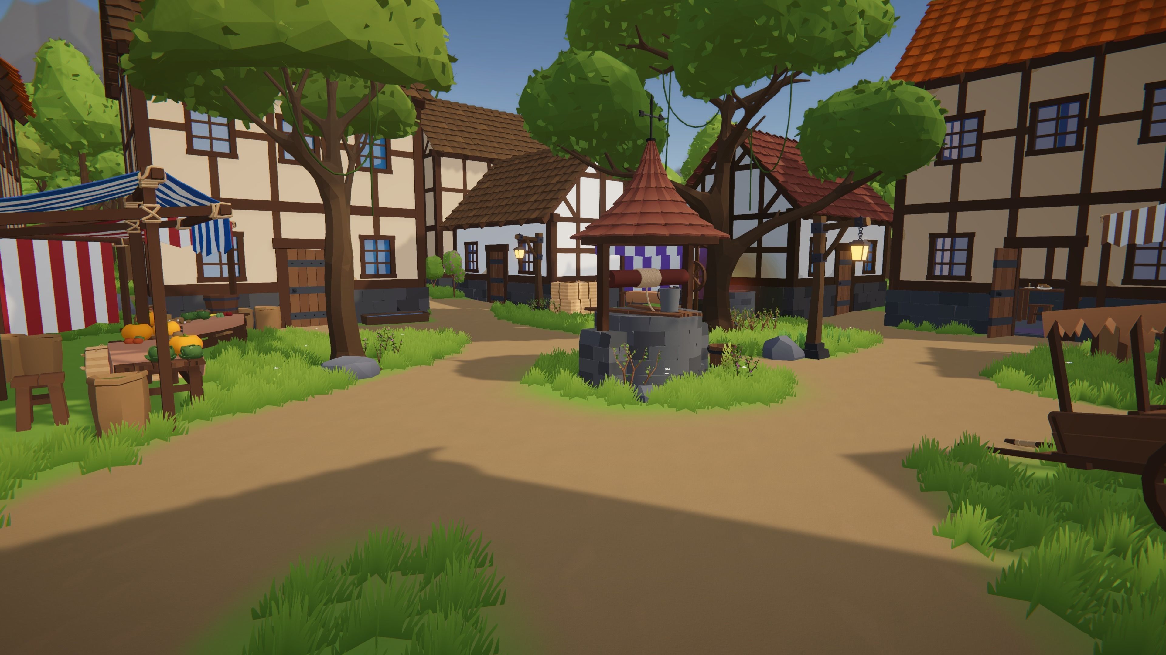 Low Poly Fantasy Valley with Medieval Village Low-poly 3D model_8